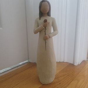 Willow Tree, love,   Woman with Rose Figurine